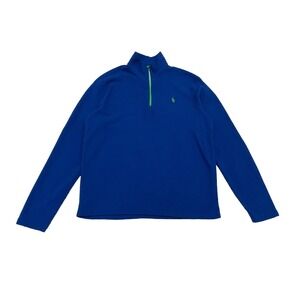 Polo Ralph Lauren Performance Fleece Pullover Sweater Men's Medium Blue Preppy